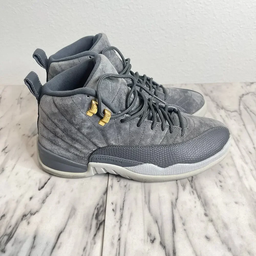 Nike Air Jordan 12 Retro Wolf Grey Suede Size 8 Mens Basketball Shoes 130690-005